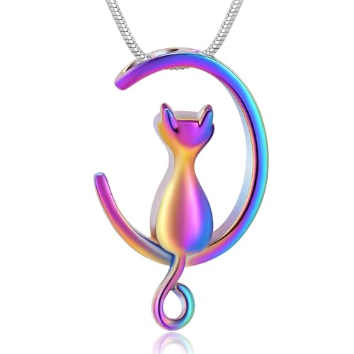 memorial jewelry Katze Urne Halsketten für Asche für Frauen Männer Einäscherung Anhänger Halskette für Asche Edelstahl Gedenkschmuck von memorial jewelry