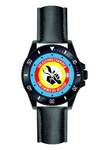 memories Anlagenmechaniker Geschenk Armbanduhr Lederarmband Wasserdicht 3BAR Mineralglas von memories
