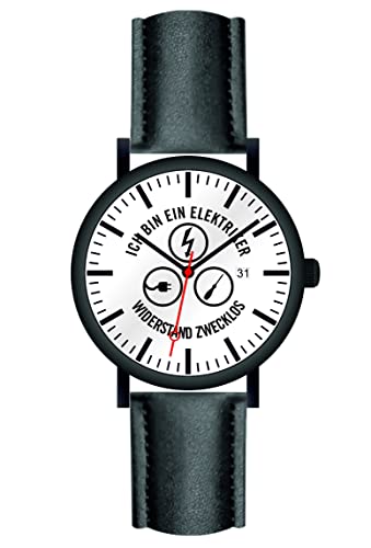 memories Elektriker Geschenk Armbanduhr Ø40mm Lederarmband Wasserdicht 3BAR Mineralglas von memories