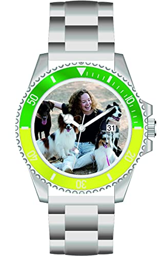 memories Personalisierte Uhr Fotouhr mit Bild 40mm Edelstahl Armband Made in Germany von memories