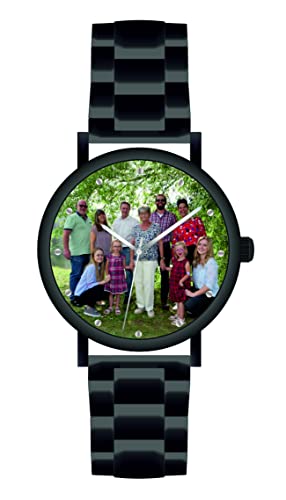 memories Uhr mit Foto personalisiertes Geschenk 40mm Stahlband schwarz 3BAR Wasserdicht von memories