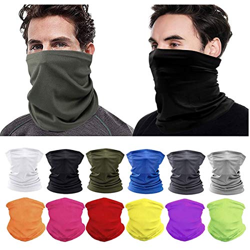 mengger 14Pcs Herren Bandanas Multifunktionstuch Schlauchschal Gesicht Schlauch Maske Motorrad Elastiche Stirnband Halstuch Baumwolle atmungsaktiv Kopftuch Laufen Wandern Radfahren von mengger