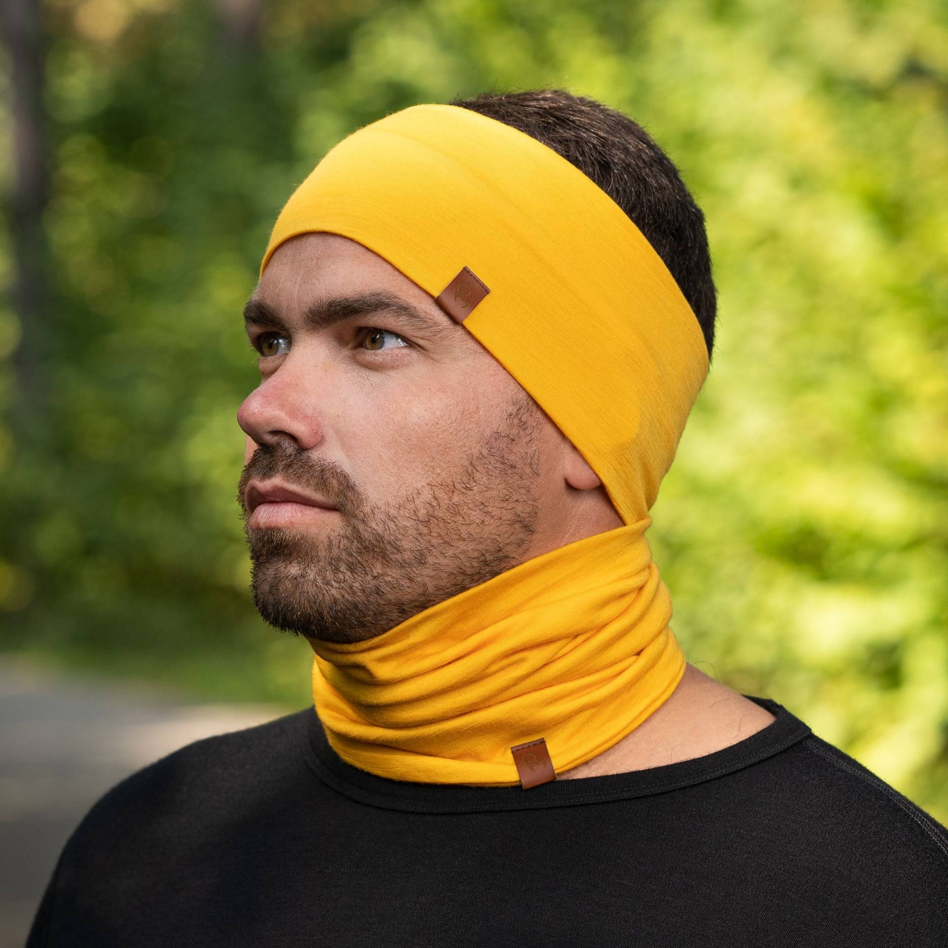 Merino Wolle Zweiteiler Set Aus Halstuch & Stirnband Für Frauen Unisex Accessoires Geschenk Nachhaltige Kleidung Power Mango von menique