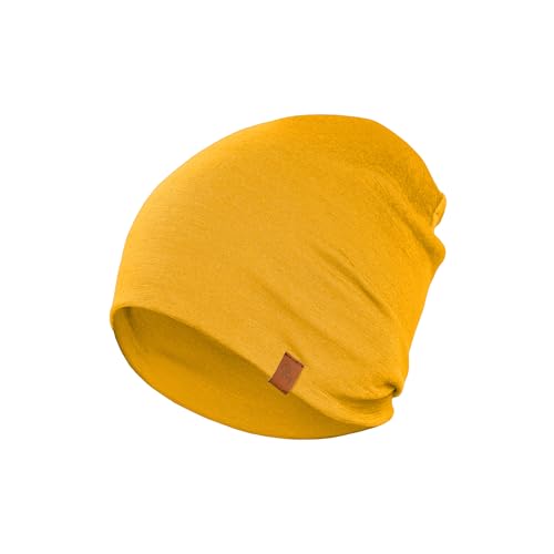 menique Merinowolle Beanie Damen, Laufmütze für Damen und Herren Thermo Funktionsmütze Unisex Doppelschicht Schlafmütze Atmungsaktive Kopfbedeckung für Laufen Skifahren Radfahren Power Mango von menique