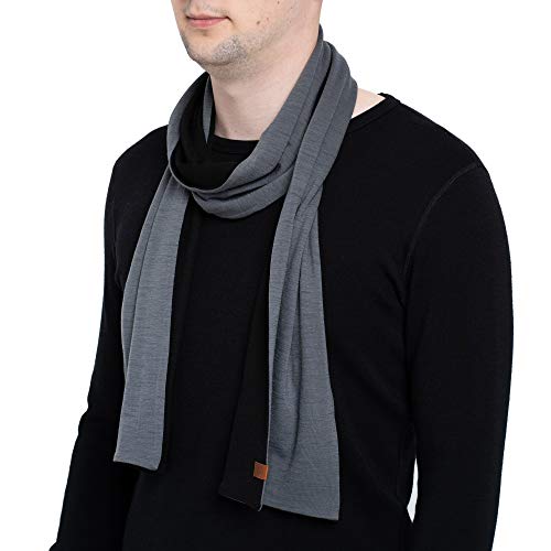 menique Herren Wendeschal Strickschal 100% Merinowolle Soft Warmer Gr. Einheitsgröße, Schwarz von menique