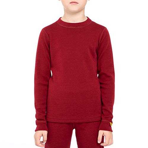 menique Kinder Langarmshirt Thermounterhemd für Mädchen und Jungen, Merinowolle, 250 g/m² Gr. 6-7 Jahre, Königsblau Kirsche von menique