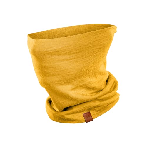 menique Merino Schlauchschal Herren Loop Schal Multifunktionstuch Halswärmer Männer Winddicht Halten Sportschal für Motorrad Laufen Arbeit Ski-Maske Unisex Merinowolle Halstuch Power Mango Gelb von menique
