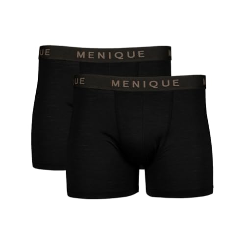 menique Merinowolle Unterwäsche Herren Boxershorts Unterhose Unterhose für Männer Boxershorts Weiche Atmungsaktive Geruchsfreie Unterwäsche für Männer, Schwarz, 2er Pack, S von menique