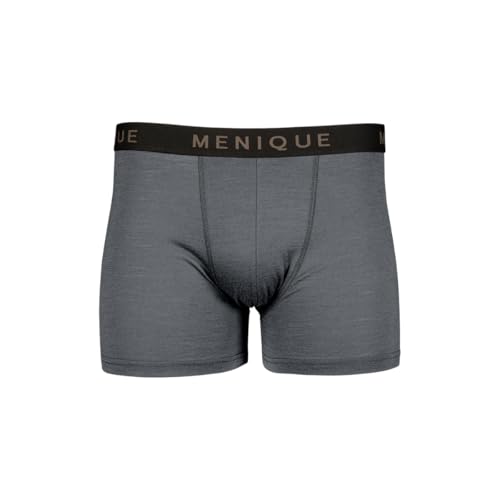 menique Merinowolle Unterwäsche Herren Boxershorts Unterhose Unterhose für Männer Boxershorts Weiche Atmungsaktive Geruchsfreie Unterwäsche für Männer, dunkelgrau, M von menique
