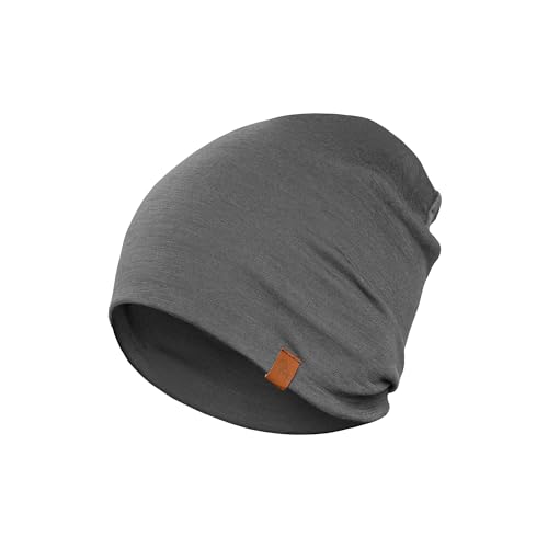 menique Sportmütze Herren Merinowolle Beanie Mütze Unisex Thermo Laufmütze Helm Unterziehmütze Atmungsaktive Funktionsmütze für Laufen Skifahren Radfahren Snowboarden Perfektes Grau von menique