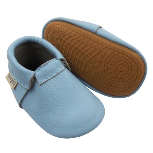 Baby Leder Krabbelschuhe Mit Gummisohle Lauflernschuhe Jungen Mädchen Draußen 12-18 Monate von mepiq