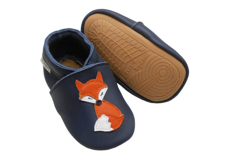 mepiq Outdoor Krabbelschuhe mit Gummisohle Baby Lauflernschuhe lederpatschen Sneaker (Handgenäht, weiche, leichte, flexible, rutschfest) 100% Leder von mepiq