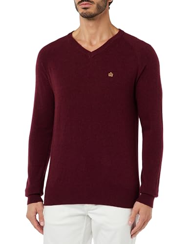Merc Herren Conrad Wool Blend Sweater Pullover, Burgunderrot, Large von merc