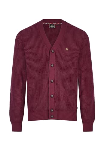 Merc Herren Grayson Sweater Cardigan, Burgunderrot, Small von merc