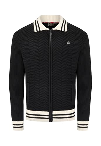 Merc of London Herren Harlesden Sweater Cardigan, Schwarz, Large Merc of London Herren Harlesden Sweater Cardigan, Schwarz, Large von Merc