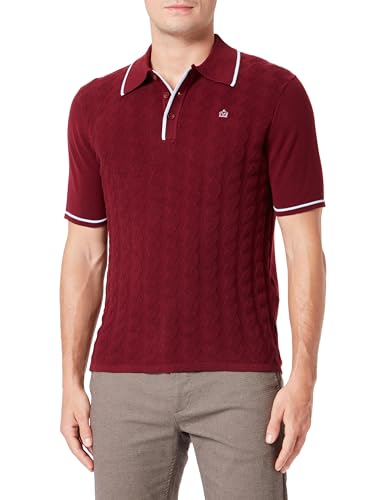 Merc Herren Smith Poloshirt Sweater, Burgunderrot, X-Large von merc