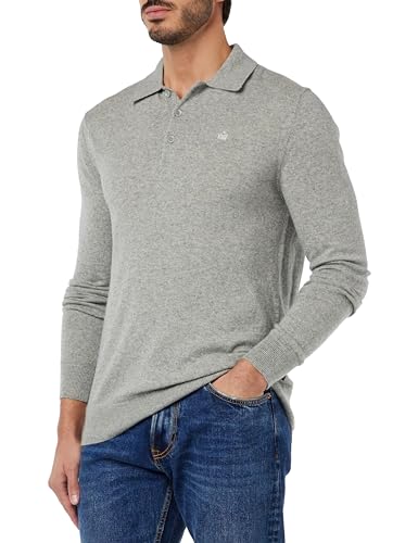 Merc Herren Spey Poloshirt Sweater, Hellgrau Marl, Large von merc