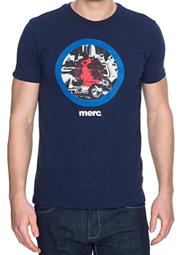 Merc of London Herren, T-Shirt, GRANVILLE, T-Shirt, GR. Large (Herstellergröße: L), Blau (navy) von merc