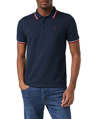 Merc of London Herren Card, Polo Shirt Poloshirt, Blau (Navy/red), X-Large (Herstellergröße: XL) von merc