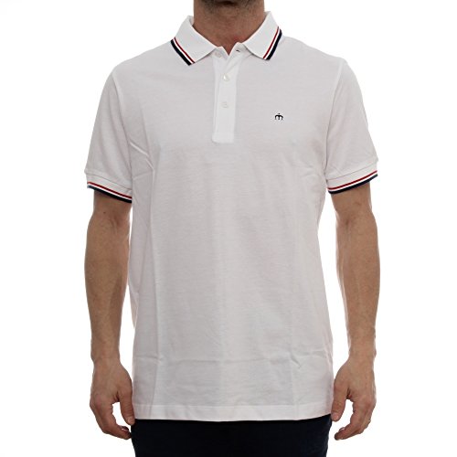 Merc of London Herren Card – Polo – Uni – kurzärmlig, Gr. X-Large, Weiß (Weiß/Rot) von merc