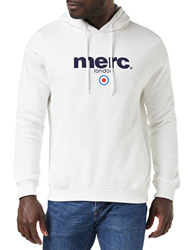 Merc of London Herren Kapuzenpullover PILL, Hooded Sweatshirt, Einfarbig, Weiß (White), M von merc