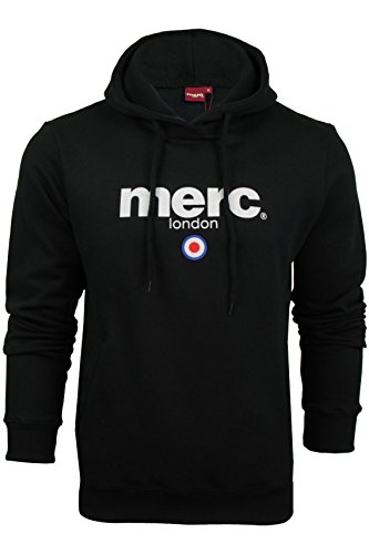 Merc of London Herren Pill, Hooded Sweatshirt Kapuzenpullover, Schwarz (Black), XX-Large von merc