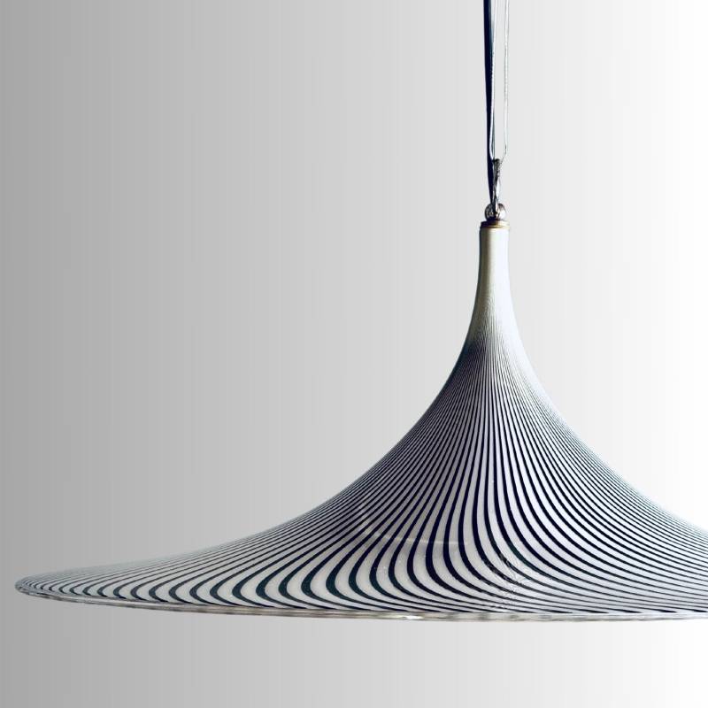 Effektvolle Pendelleuchte Tagliapietra Murano Gestreift 80Er von mercatino900