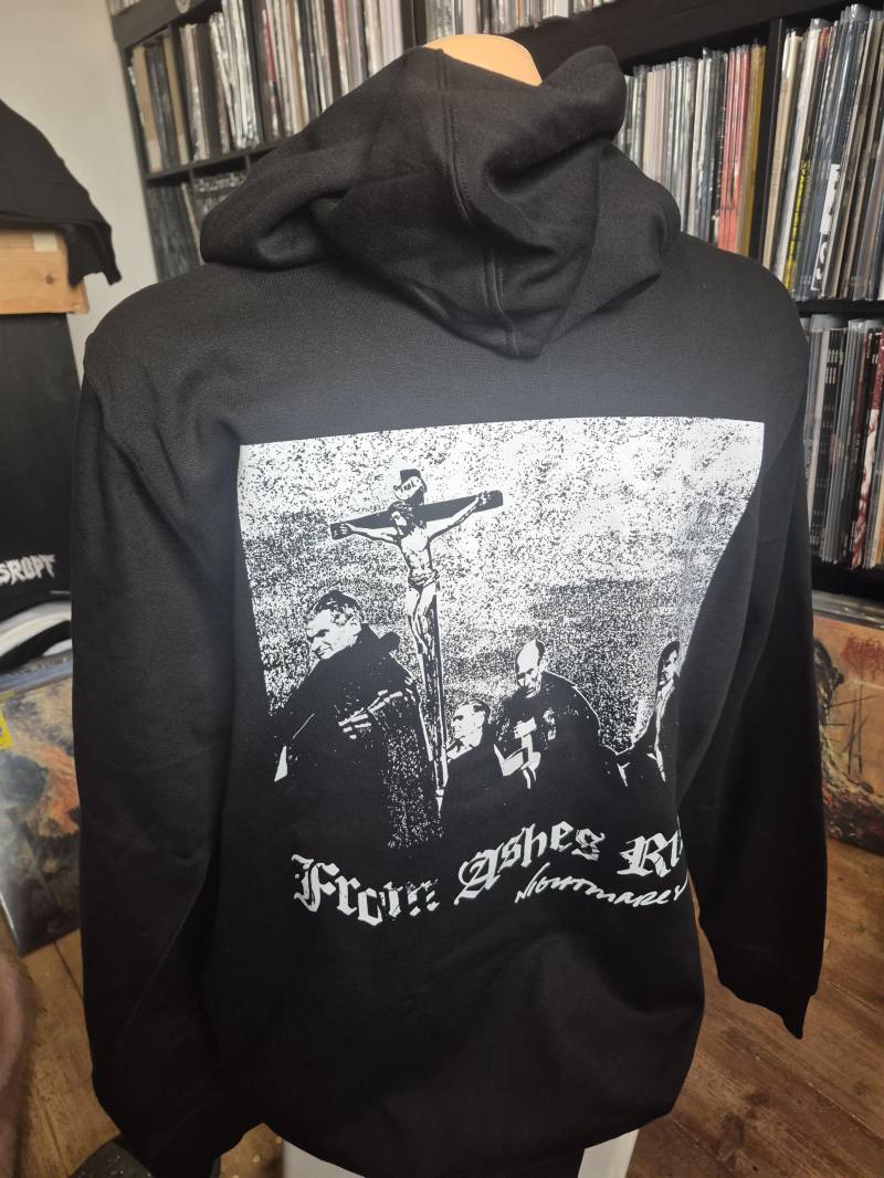 From Ashes Rise - Nightmares, Merch, Kruste, Punk, Zipper Hoodie, Schwarz Und Weiß von merchforpunks