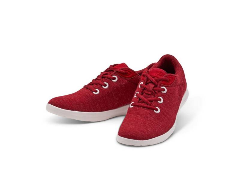 merinos Lace Up Merinowolle rot Damen Sneaker von merinos