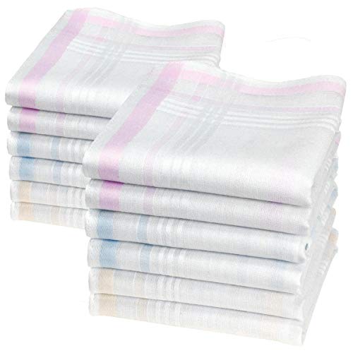 merrysquare - Damen Taschentücher - 100% Baumwolle - 28cm x 28cm - 12 Stück - LOUISE Modell von merrysquare