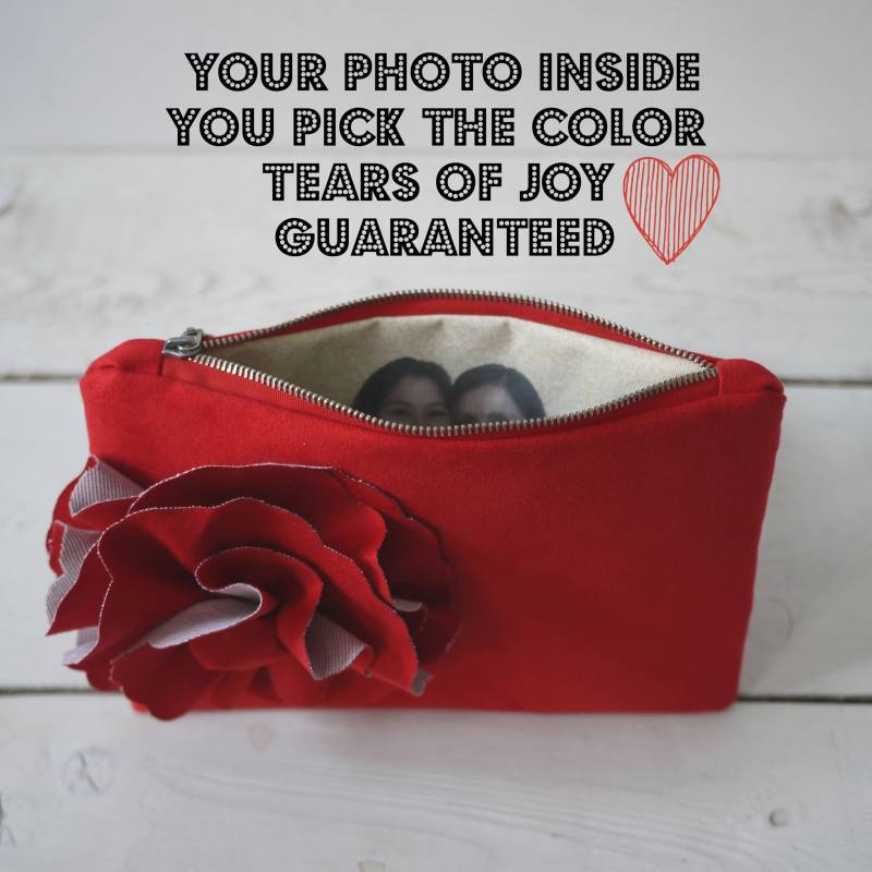 Mutter Der Braut Geschenk. Foto-Clutch. Personalisierte Brautjungfer Hochzeits-Clutch. Monogramm Clutch. Trauzeugin Rote Geldbörse von meshkadesign