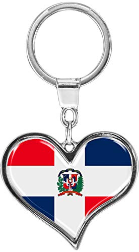 metALUm Premium - Schlüsselanhänger aus Metall"Dominikanische Republik" in Herzform - tolles Geschenk für Fans der Dominikanischen Republik von metALUm
