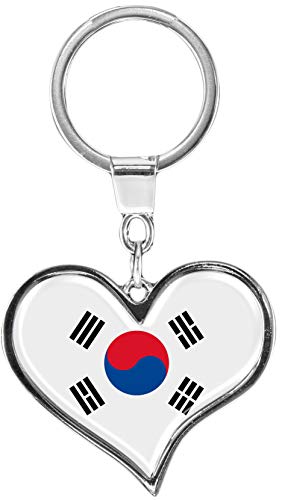 metALUm | Schlüsselanhänger Herz Metall Flagge Süd Korea 6611100 von metALUm