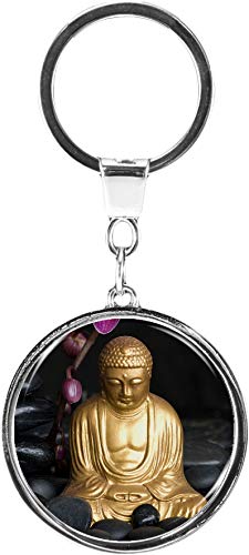 metALUm | Schlüsselanhänger Rund Metall Buddha Zen 6669005 von metALUm