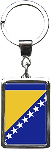 metALUm | Schlüsselanhänger rechteckig Metall Flagge Bosnien-Herzegowina 6614066 von metALUm