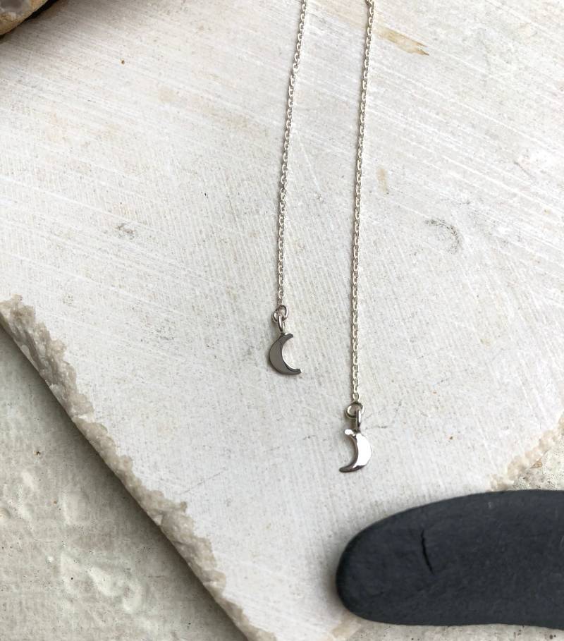 925 Silber Einfädler Ohrringe Set Mit Mond Cresen - Sterling 925 Silber Einfädler Ohrringe Set Mit Mond Cresen - Sterling von metalandivy