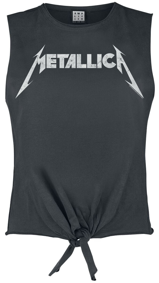 Metallica Amplified Collection - White Logo Top charcoal in XL von metallica