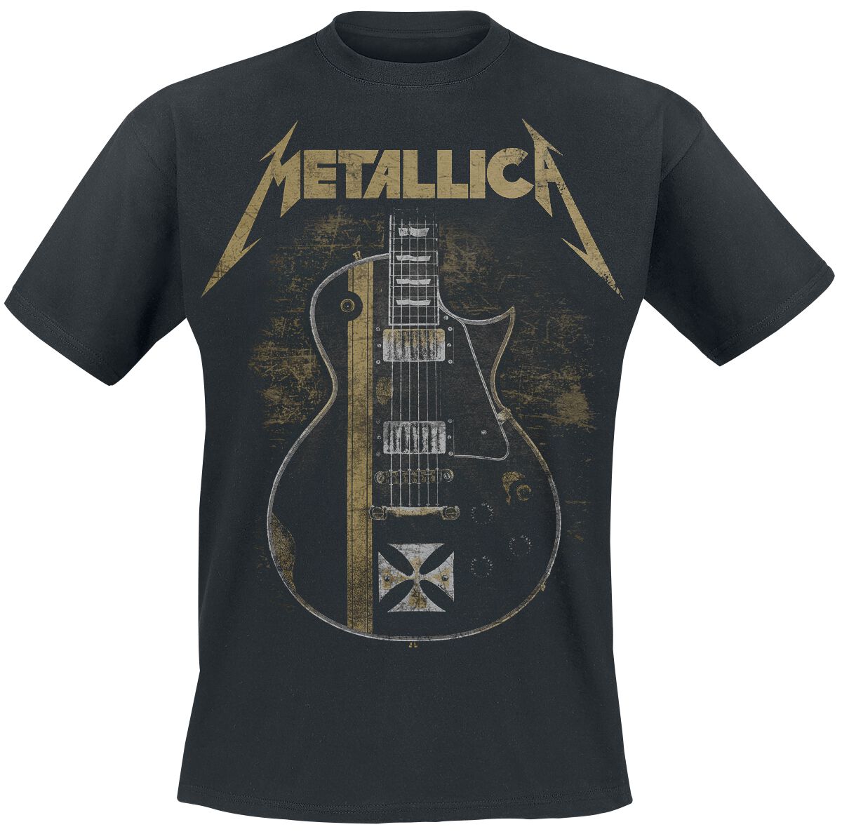 Metallica Hetfield Iron Cross Guitar T-Shirt schwarz in 5XL von metallica