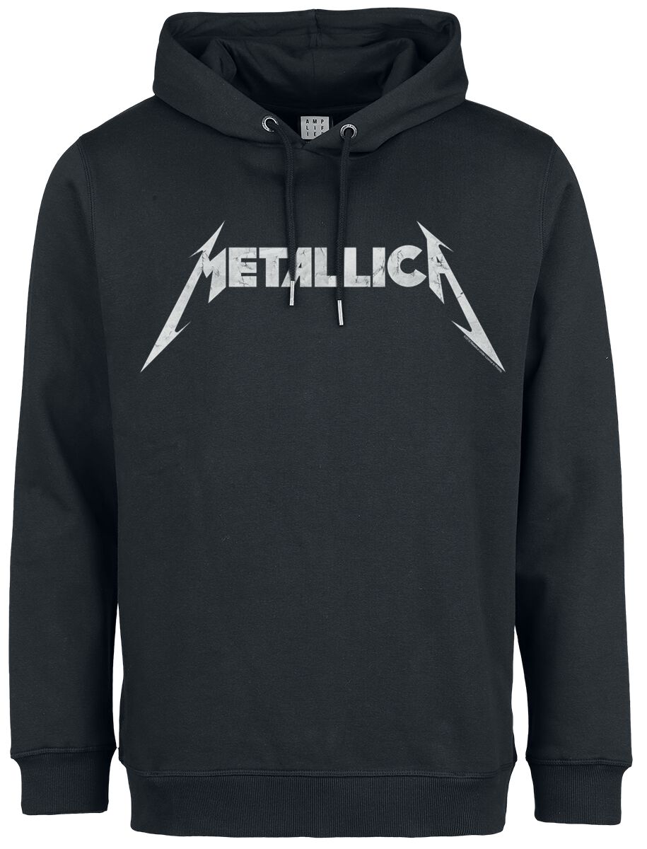 Metallica Kapuzenpullover - Amplified Collection - White Logo - S bis 3XL - für Männer - Größe L - schwarz  - Lizenziertes Merchandise! von metallica