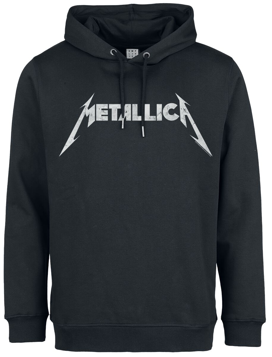 Metallica Kapuzenpullover - Amplified Collection - White Logo - S bis 3XL - für Männer - Größe M - schwarz  - Lizenziertes Merchandise! von metallica