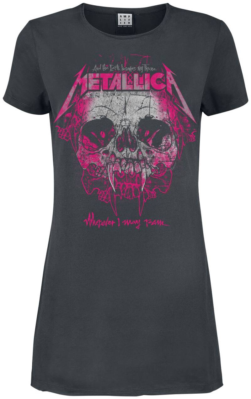 Metallica Kurzes Kleid - Amplified Collection - Wherever I May Roam Pink Ink - S bis XXL - für Damen - Größe XL - charcoal  - Lizenziertes von metallica