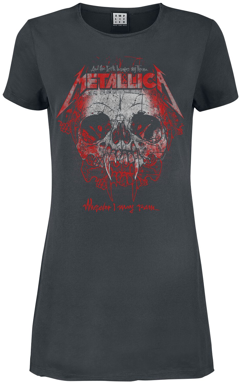 Metallica Kurzes Kleid - Amplified Collection - Wherever I May Roam - XS bis XL - für Damen - Größe S - charcoal  - Lizenziertes Merchandise! von metallica