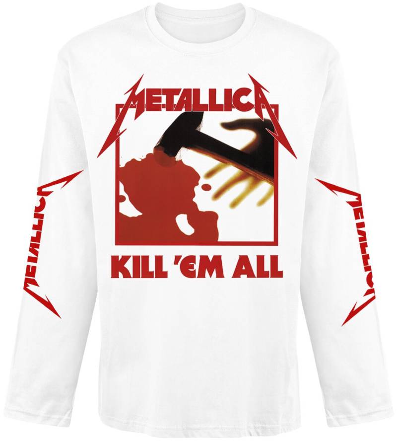 Metallica Langarmshirt - Kill 'Em All - S bis XXL - für Männer - Größe XXL - weiß  - Lizenziertes Merchandise! von metallica