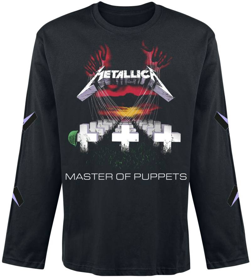 Metallica Langarmshirt - Master Of Puppets - S bis XXL - für Männer - Größe M - schwarz  - Lizenziertes Merchandise! von metallica