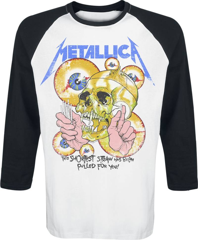 Metallica Langarmshirt - Shortest Straw - S bis XXL - für Männer - Größe L - weiß/schwarz  - Lizenziertes Merchandise! von metallica