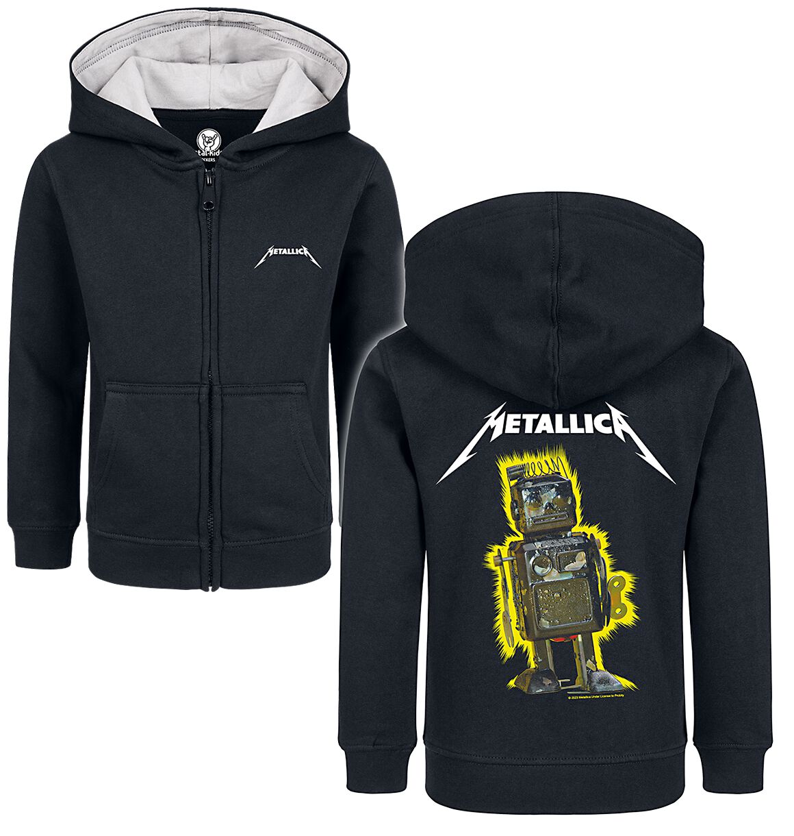 Metallica Metal-Kids - Robot Blast Kinder-Kapuzenjacke schwarz in 104 von metallica