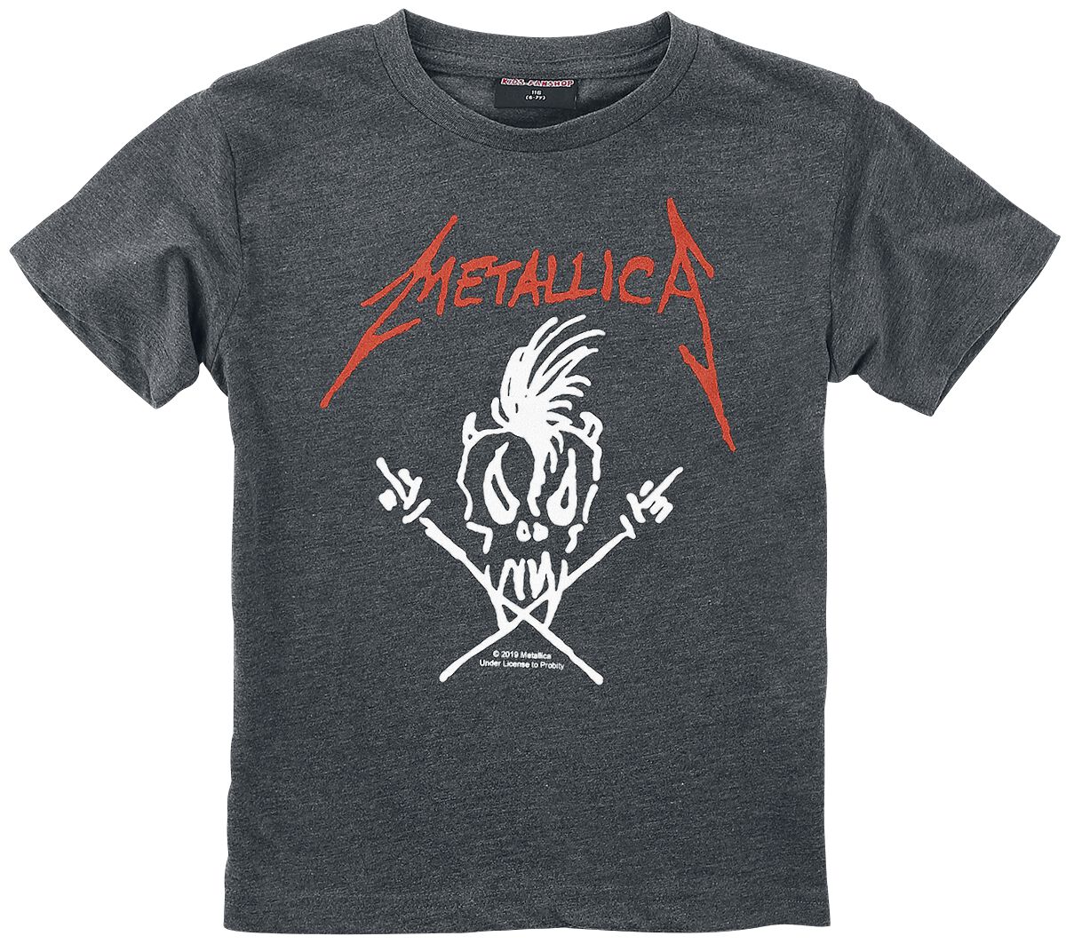 Metallica Metal-Kids - Scary Guy T-Shirt anthrazit meliert in 92 von metallica