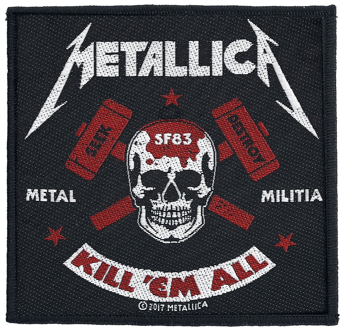 Metallica Metal Militia Patch schwarz rot weiß von metallica