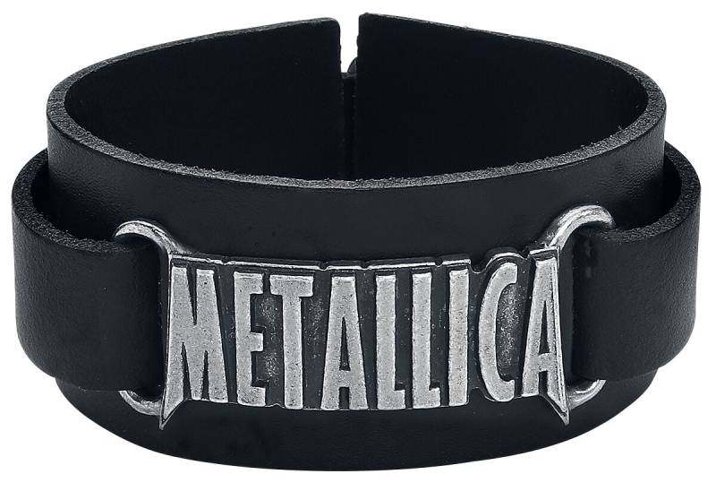 Metallica Metallica Logo Lederarmband schwarz von metallica