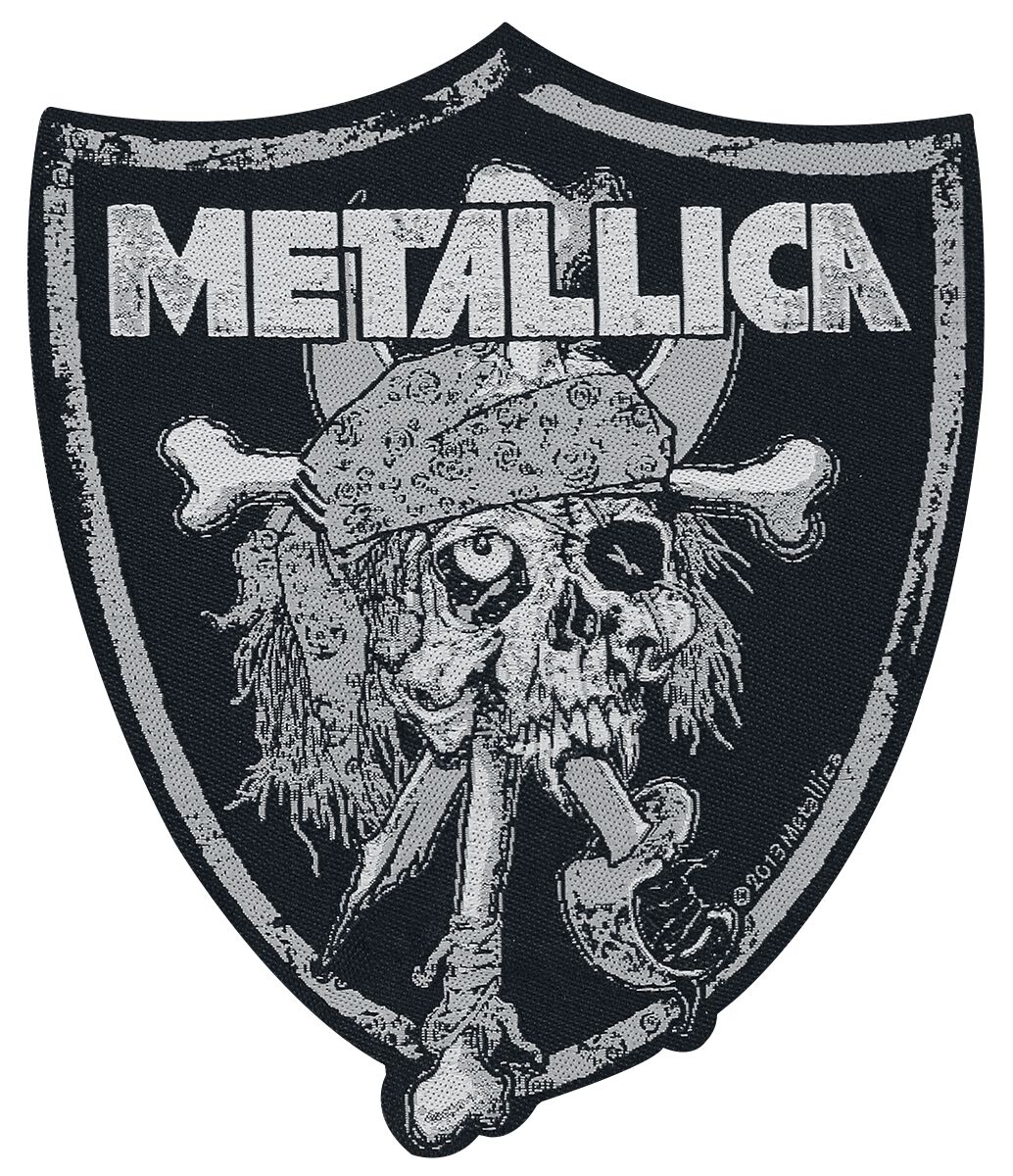 Metallica Raiders Skull Patch schwarz grau von metallica